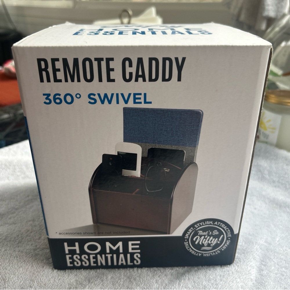Home Essentials Brown Remote Caddy 360° Swivel Storage